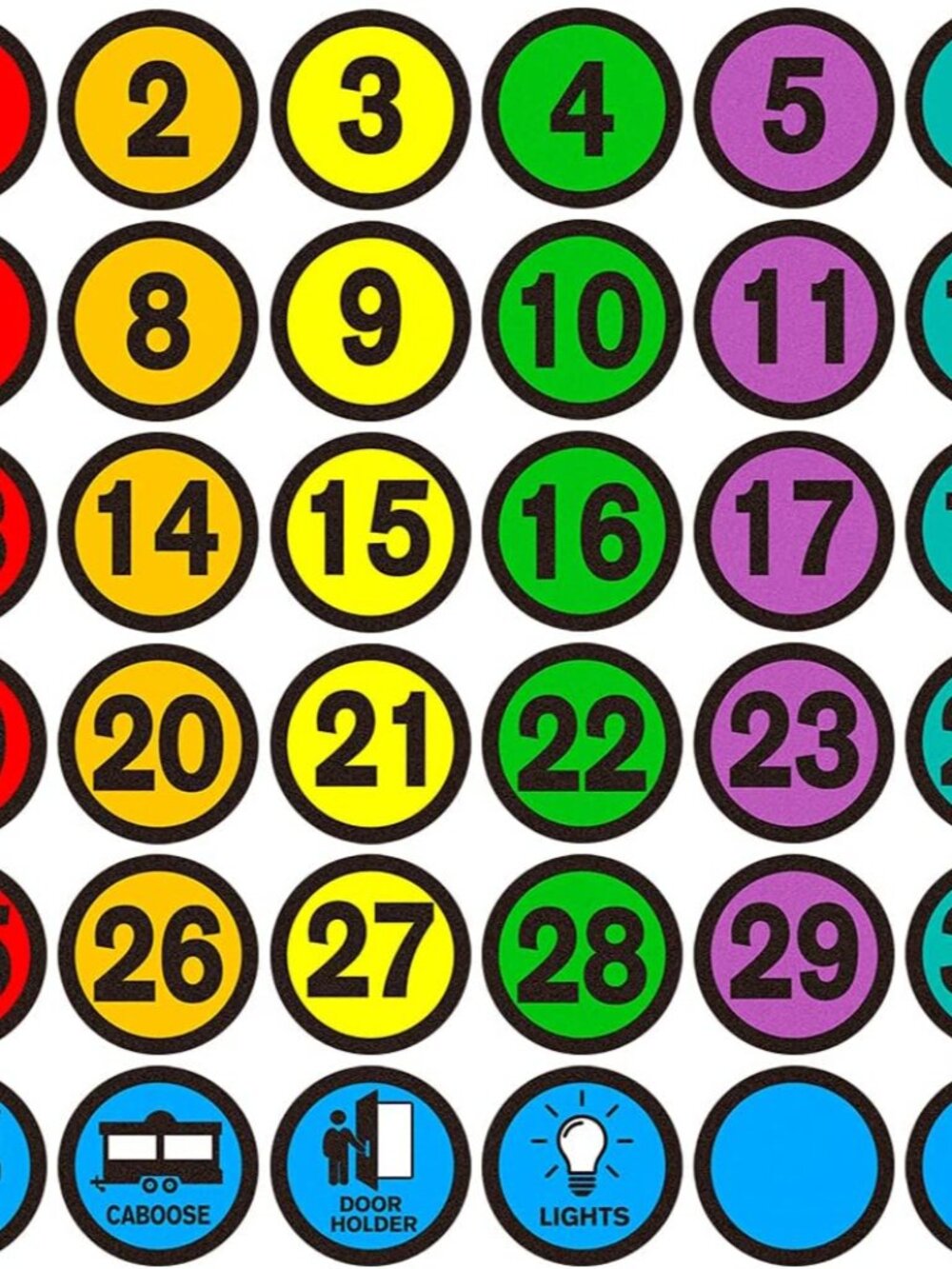 Line up Spots for Classroom Floor Stickers 36Pcs Number Stickers